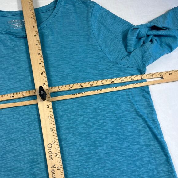 Chicos Basic Tee Light Blue Essential 3/4 Sleeve T-Shirt Soft Casual Top 3 XL - Picture 8 of 10